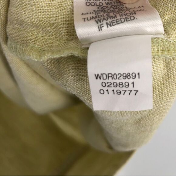 J. Jill Love Linen Dress Womens Medium 100% Linen Lemon Lime Sleeveless Pockets - Picture 8 of 12
